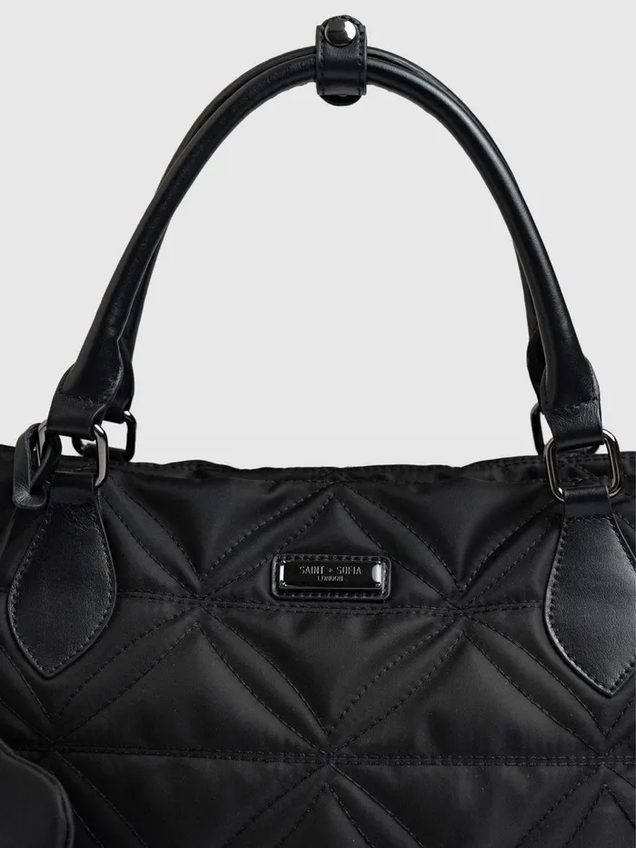 Saint And Sofia Nylon Bags Women Quilted Selene Shopper Bag 8211 Black Black