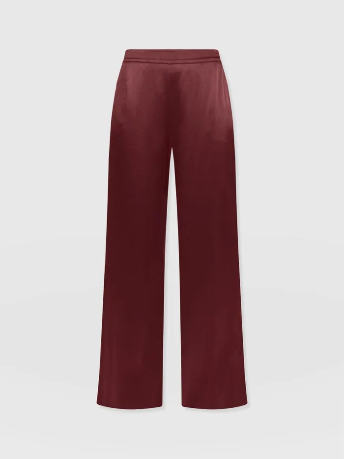Saint And Sofia Pants Women Langley Wide Leg Pant 8211 Maroon Maroon
