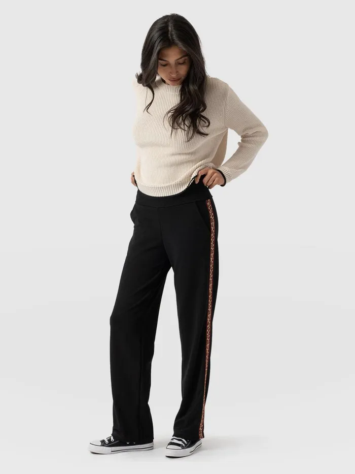Saint And Sofia Pants Women Runway Pant 8211 Black Leopard Black Leopard