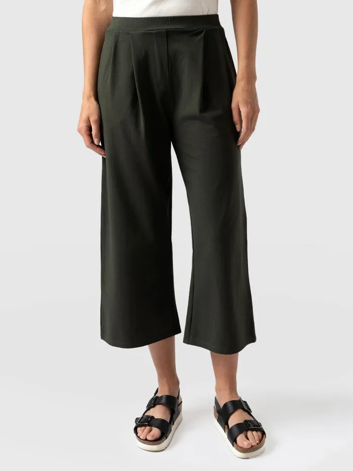 Saint And Sofia Shorts Women City Culotte 8211 Khaki Pleats Khaki Pleats