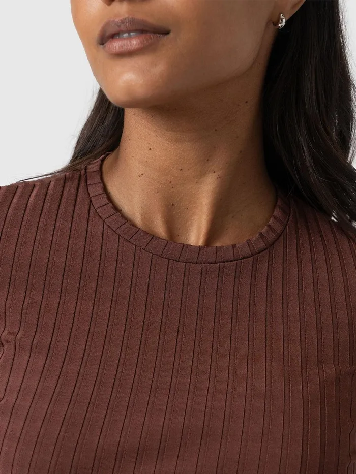 Saint And Sofia TShirts and Tanks Women Adaline Tee 8211 Maroon Rib Maroon Rib