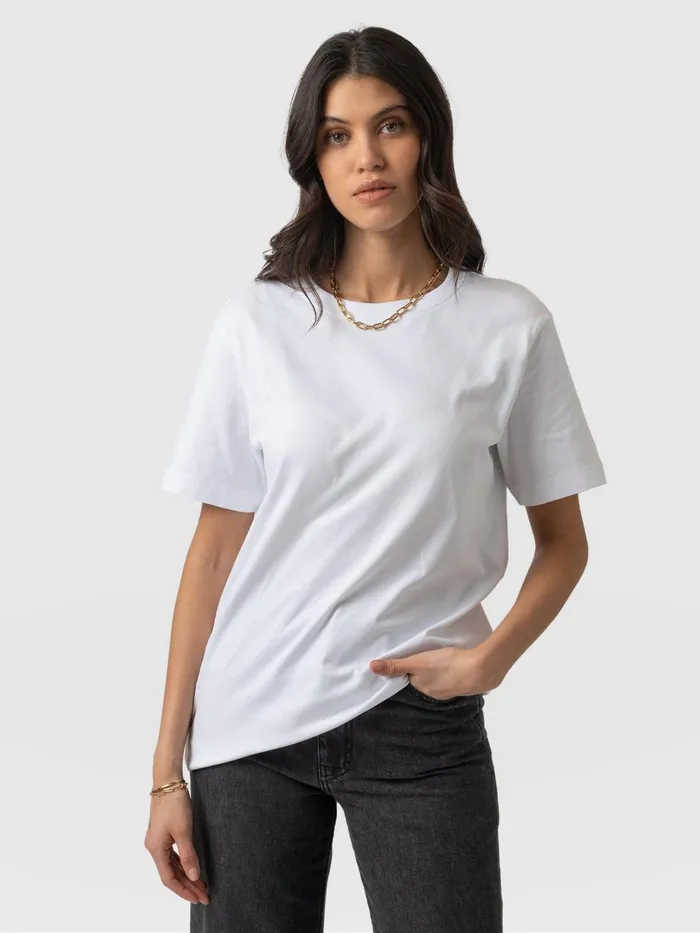 Saint And Sofia TShirts and Tanks Women Finsbury Crew Neck Tee 8211 White White