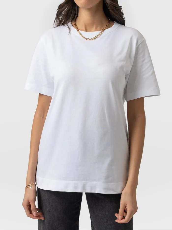 Saint And Sofia TShirts and Tanks Women Finsbury Crew Neck Tee 8211 White White