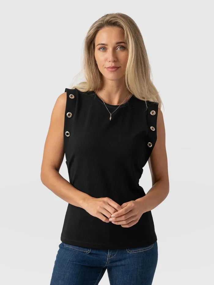 Saint And Sofia TShirts and Tanks Women Rowan Tee 8211 Black Eyelet Black Eyelet Saint And Sofia TShirts and Tanks Women Rowan Tee 8211 Black Eyelet Black Eyelet