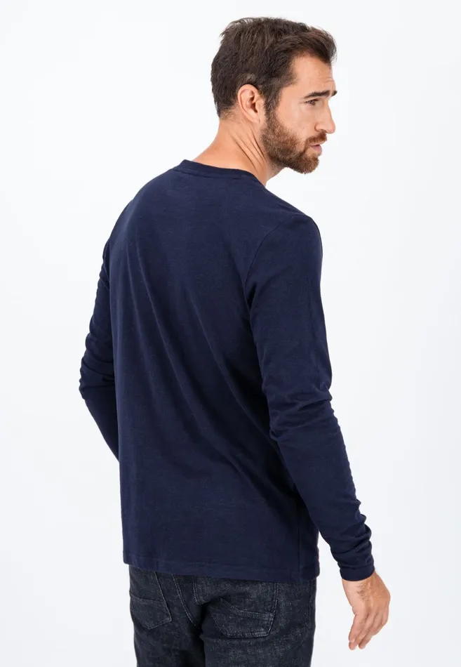 Sale Men FYNCHHATTON Henley Shirt Made Of Cotton Navywhite