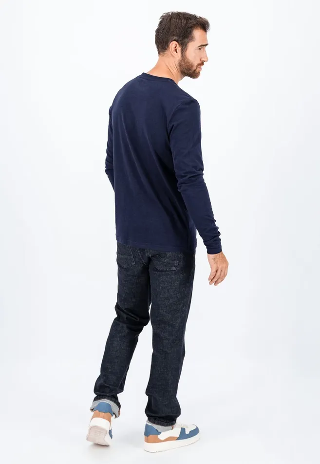 Sale Men FYNCHHATTON Henley Shirt Made Of Cotton Navywhite