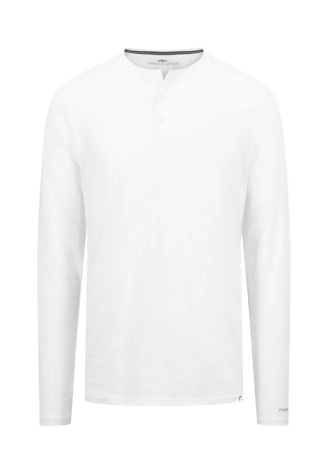 Sale Men FYNCHHATTON Henley Shirt Made Of Cotton Navywhite