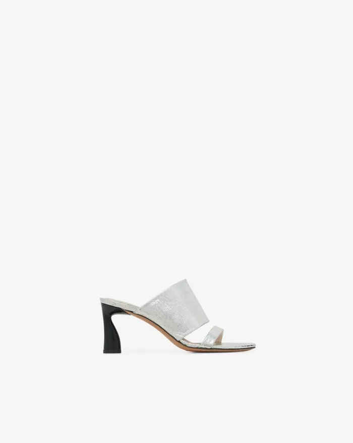 Sandals Women IRO GARNET SILVER LEATHER MULES