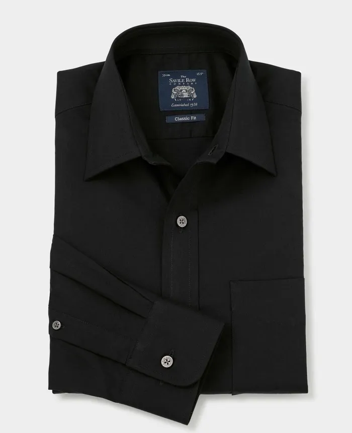 Savile Row Company Black Fine Twill Classic Fit Formal Shirt 8211 Single Cuff Black Twill Men Formal Shirts Savile Row Company Black Fine Twill Classic Fit Formal Shirt 8211 Single Cuff Black Twill Men Formal Shirts