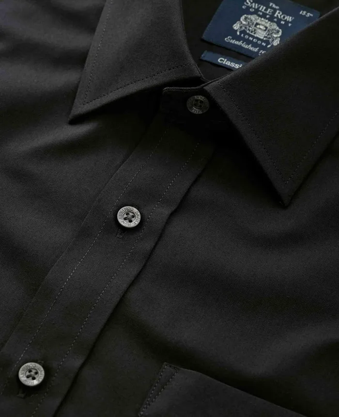 Savile Row Company Black Fine Twill Classic Fit Formal Shirt 8211 Single Cuff Black Twill Men Formal Shirts Savile Row Company Black Fine Twill Classic Fit Formal Shirt 8211 Single Cuff Black Twill Men Formal Shirts