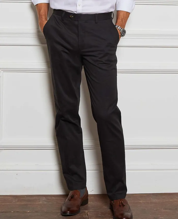 Savile Row Company Black Stretch Cotton Classic Fit Flat Front Chinos Black Men Chinos And Shorts Savile Row Company Black Stretch Cotton Classic Fit Flat Front Chinos Black Men Chinos And Shorts
