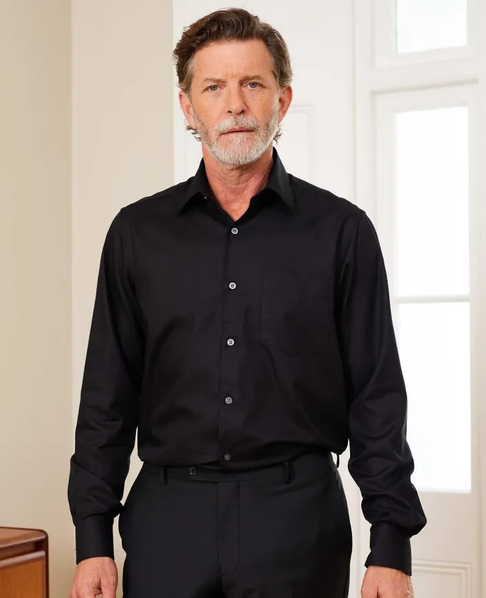 Savile Row Company Black Stretch Cotton Classic Fit Formal Shirt 8211 Single Cuff Men Formal Shirts Savile Row Company Black Stretch Cotton Classic Fit Formal Shirt 8211 Single Cuff Men Formal Shirts