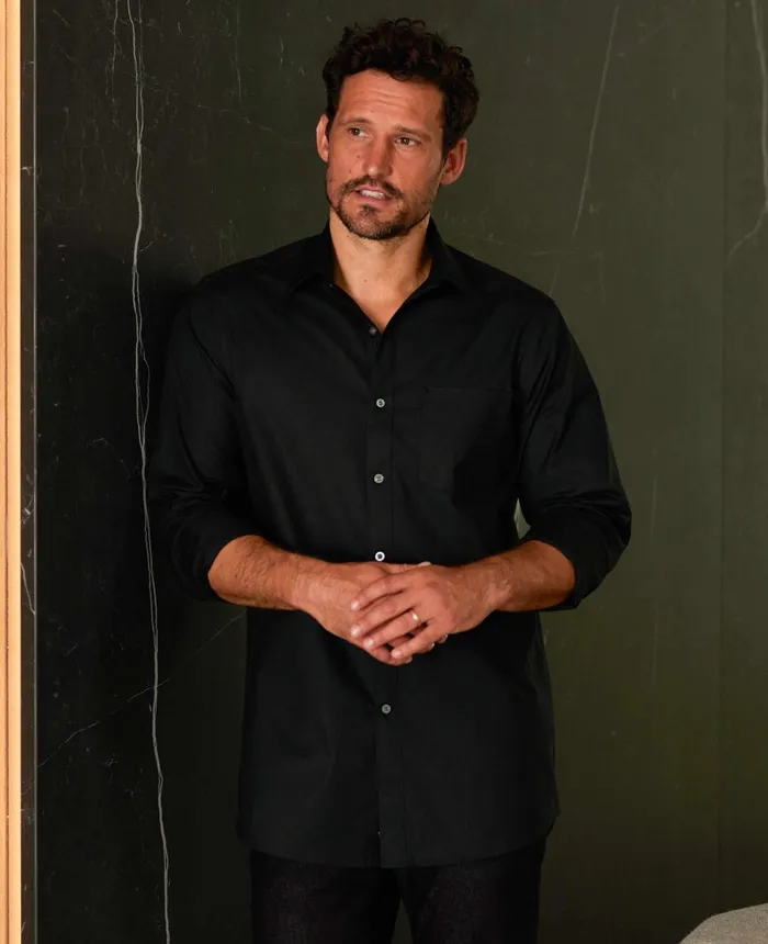Savile Row Company Black Stretch Cotton Classic Fit Formal Shirt 8211 Single Cuff Men Formal Shirts Savile Row Company Black Stretch Cotton Classic Fit Formal Shirt 8211 Single Cuff Men Formal Shirts