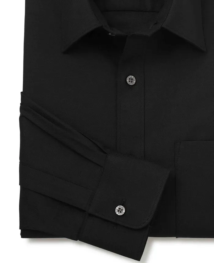 Savile Row Company Black Stretch Cotton Classic Fit Formal Shirt 8211 Single Cuff Men Formal Shirts Savile Row Company Black Stretch Cotton Classic Fit Formal Shirt 8211 Single Cuff Men Formal Shirts