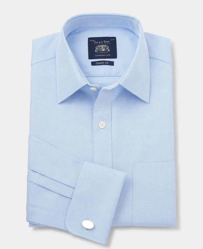 Savile Row Company Blue Cotton Herringbone Classic Fit Formal Shirt 8211 Double Cuff Blue Men Formal Shirts Savile Row Company Blue Cotton Herringbone Classic Fit Formal Shirt 8211 Double Cuff Blue Men Formal Shirts