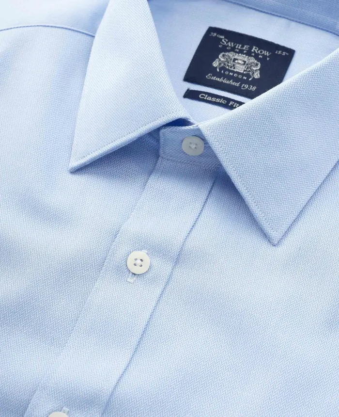 Savile Row Company Blue Cotton Herringbone Classic Fit Formal Shirt 8211 Double Cuff Blue Men Formal Shirts Savile Row Company Blue Cotton Herringbone Classic Fit Formal Shirt 8211 Double Cuff Blue Men Formal Shirts