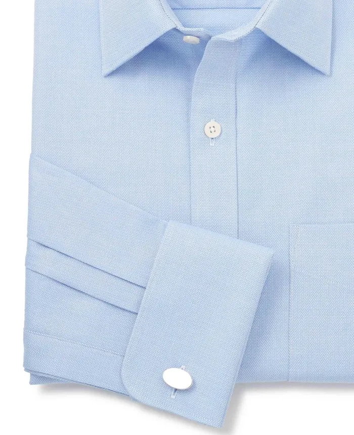 Savile Row Company Blue Cotton Herringbone Classic Fit Formal Shirt 8211 Double Cuff Blue Men Formal Shirts Savile Row Company Blue Cotton Herringbone Classic Fit Formal Shirt 8211 Double Cuff Blue Men Formal Shirts