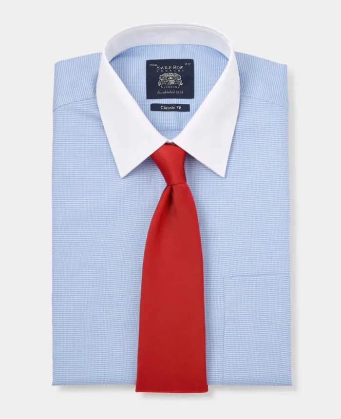 Savile Row Company Blue Textured Cotton Puppytooth Classic Fit Winchester Formal Shirt 8211 Double Cuff Blue Puppytooth Men Formal Shirts Savile Row Company Blue Textured Cotton Puppytooth Classic Fit Winchester Formal Shirt 8211 Double Cuff Blue Puppytooth Men Formal Shirts