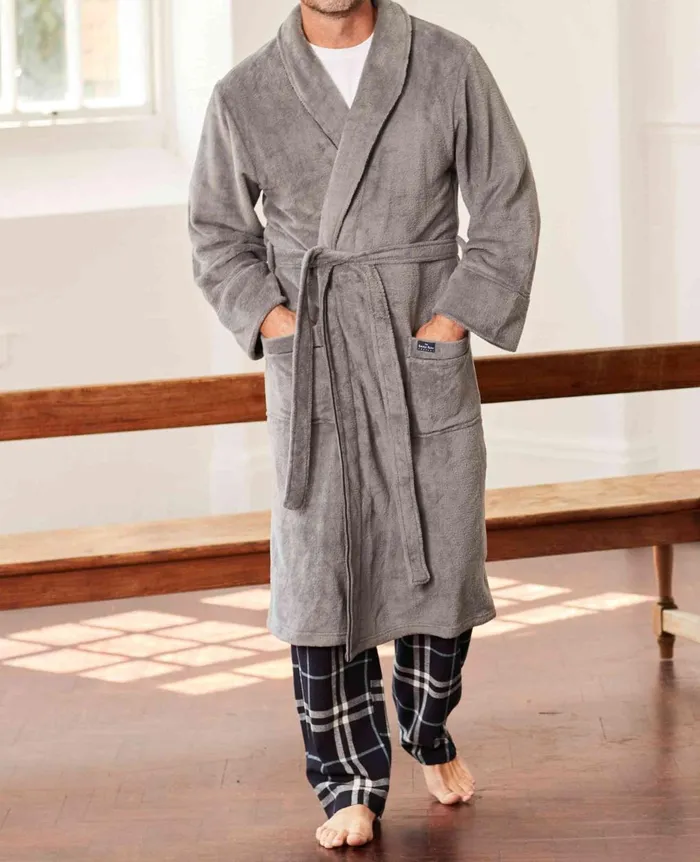 Savile Row Company Dark Grey Fleece Supersoft Dressing Gown Grey Fleece Men Dressing Gowns and Robes Savile Row Company Dark Grey Fleece Supersoft Dressing Gown Grey Fleece Men Dressing Gowns and Robes