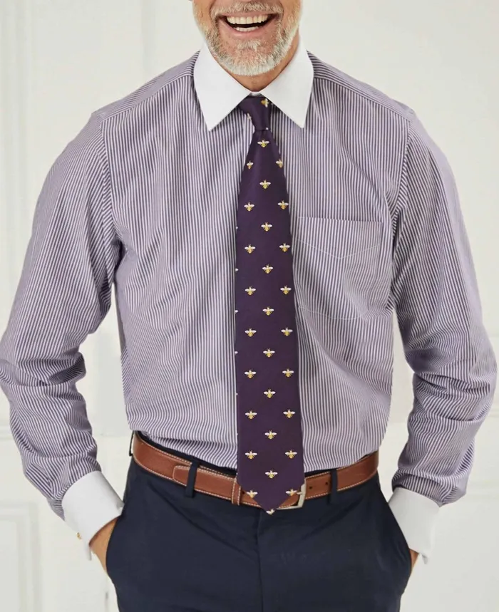 Savile Row Company Dark Navy White Stripe Cotton Poplin Classic Fit Formal Shirt 8211 Double White Cuff and White Collar Men Formal Shirts Savile Row Company Dark Navy White Stripe Cotton Poplin Classic Fit Formal Shirt 8211 Double White Cuff and White Collar Men Formal Shirts