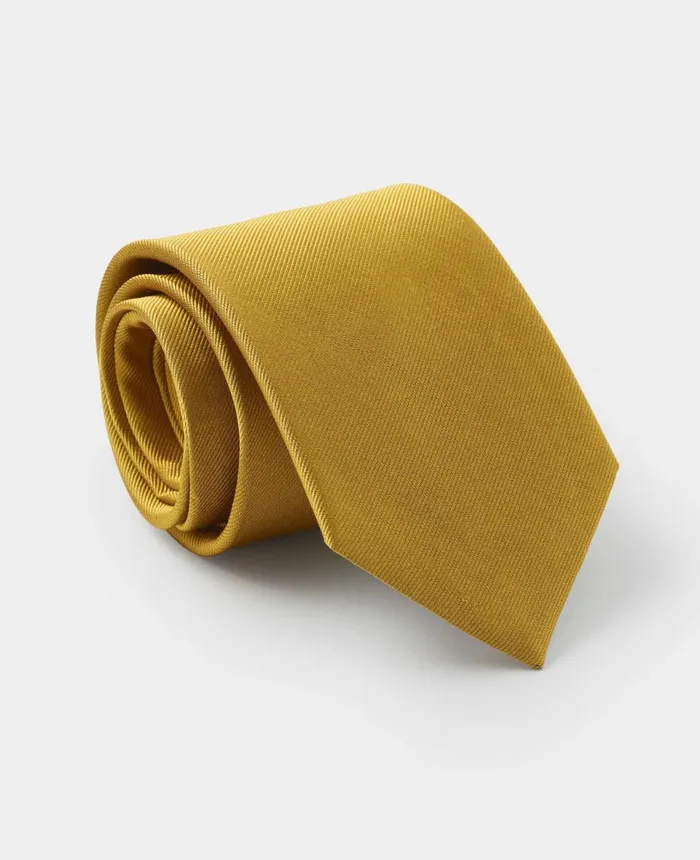Savile Row Company Gold Fine Twill Silk Tie Gold Men Silk Ties