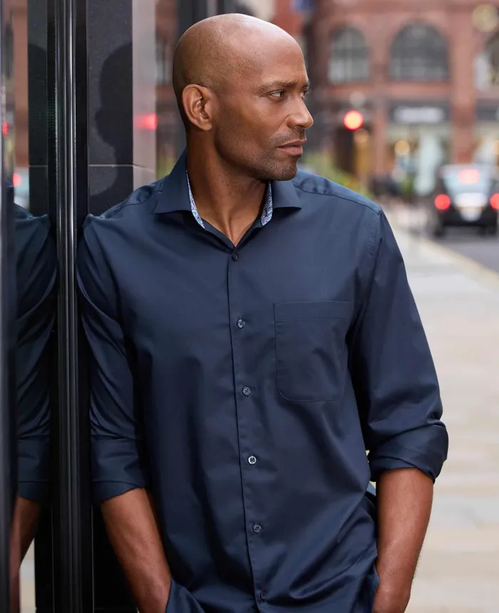 Savile Row Company Navy Cotton Twill Classic Fit SmartCasual Shirt 8211 Single Cuff Navy Twill Men Casual Shirts Savile Row Company Navy Cotton Twill Classic Fit SmartCasual Shirt 8211 Single Cuff Navy Twill Men Casual Shirts