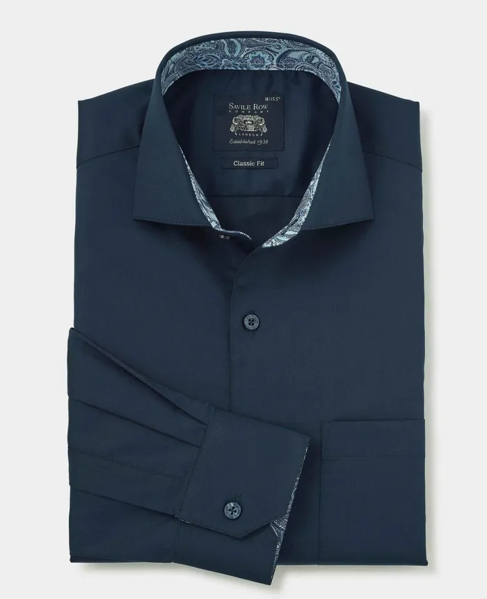 Savile Row Company Navy Cotton Twill Classic Fit SmartCasual Shirt 8211 Single Cuff Navy Twill Men Casual Shirts Savile Row Company Navy Cotton Twill Classic Fit SmartCasual Shirt 8211 Single Cuff Navy Twill Men Casual Shirts
