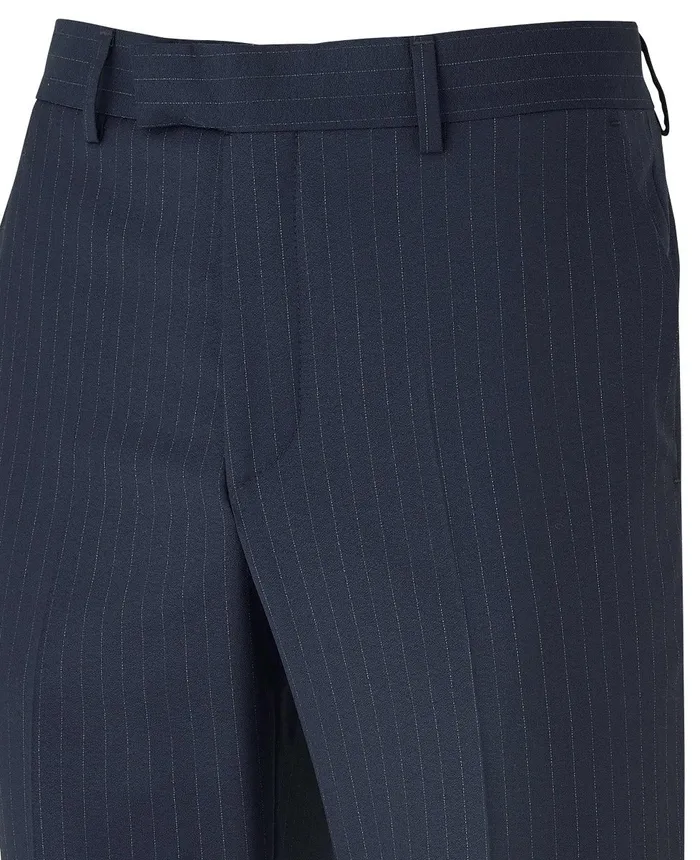 Savile Row Company Navy Stripe Tailored Suit Trousers Men Suit Trousers