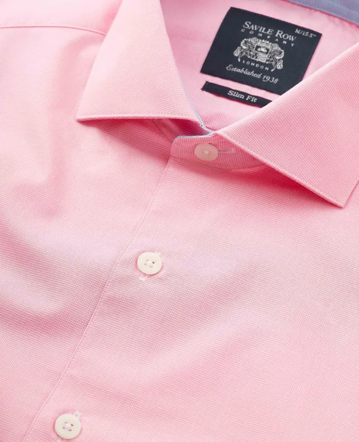 Savile Row Company Pink Cotton Dobby Slim Fit SmartCasual Shirt 8211 Single Cuff Pink Micro Check Men Casual Shirts Savile Row Company Pink Cotton Dobby Slim Fit SmartCasual Shirt 8211 Single Cuff Pink Micro Check Men Casual Shirts