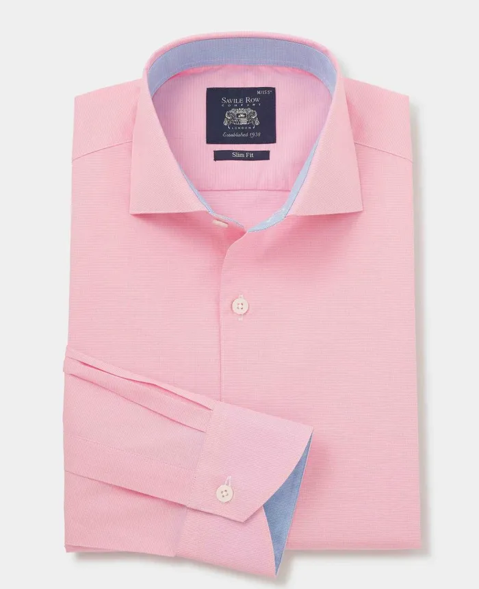 Savile Row Company Pink Cotton Dobby Slim Fit SmartCasual Shirt 8211 Single Cuff Pink Micro Check Men Casual Shirts Savile Row Company Pink Cotton Dobby Slim Fit SmartCasual Shirt 8211 Single Cuff Pink Micro Check Men Casual Shirts