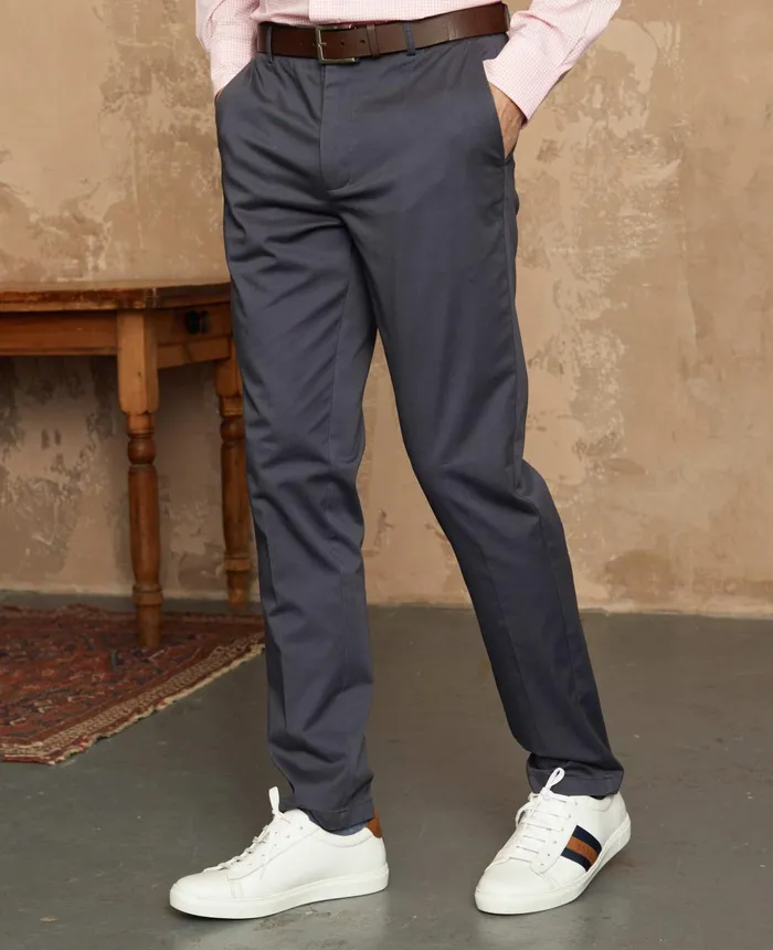Savile Row Company Smoked Navy Stretch Cotton Classic Fit Flat Front Chinos Smoked Navy Men Chinos And Shorts Savile Row Company Smoked Navy Stretch Cotton Classic Fit Flat Front Chinos Smoked Navy Men Chinos And Shorts