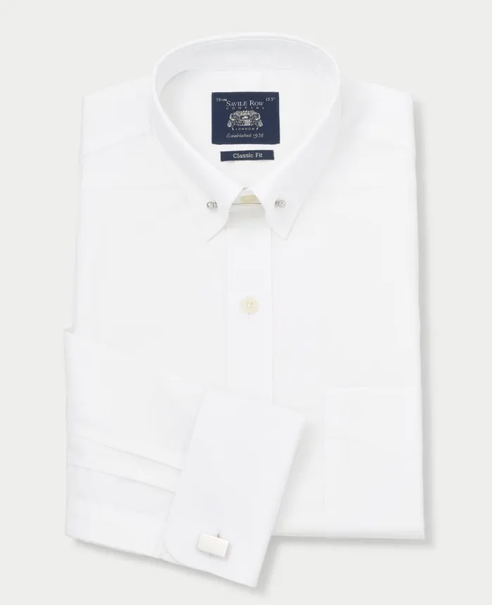 Savile Row Company White Classic Fit Pin Collar Shirt 8211 Double Cuff Men Formal Shirts Savile Row Company White Classic Fit Pin Collar Shirt 8211 Double Cuff Men Formal Shirts