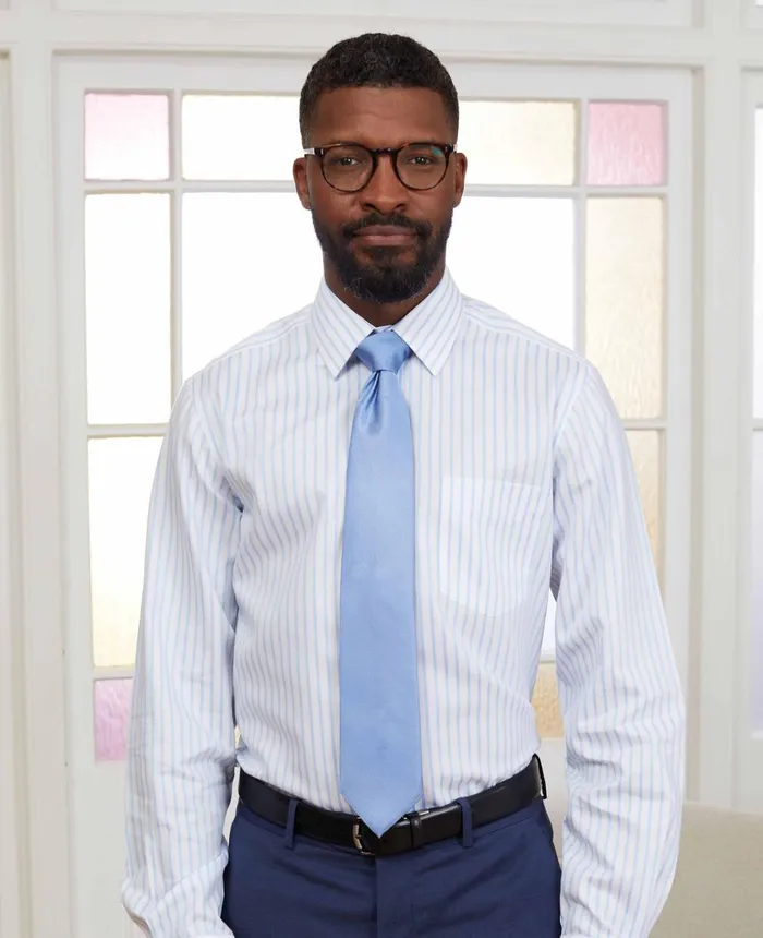 Savile Row Company White Sky Blue Stripe Classic Fit NonIron Shirt 8211 Single Cuff Men NonIron Shirts Savile Row Company White Sky Blue Stripe Classic Fit NonIron Shirt 8211 Single Cuff Men NonIron Shirts