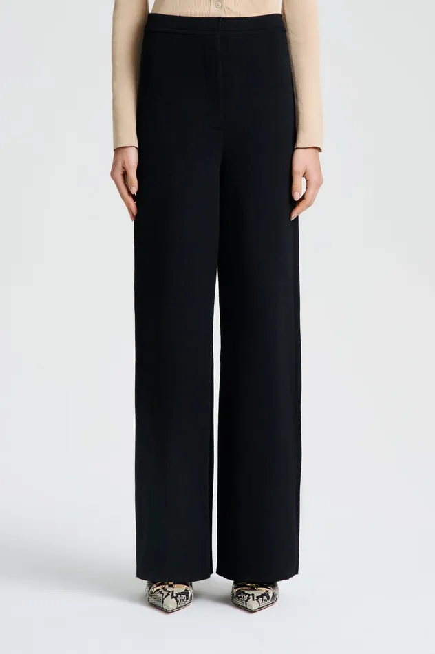 Scanlan Theodore CREPE KNIT TROUSER BLACK Women Trousers Scanlan Theodore CREPE KNIT TROUSER BLACK Women Trousers