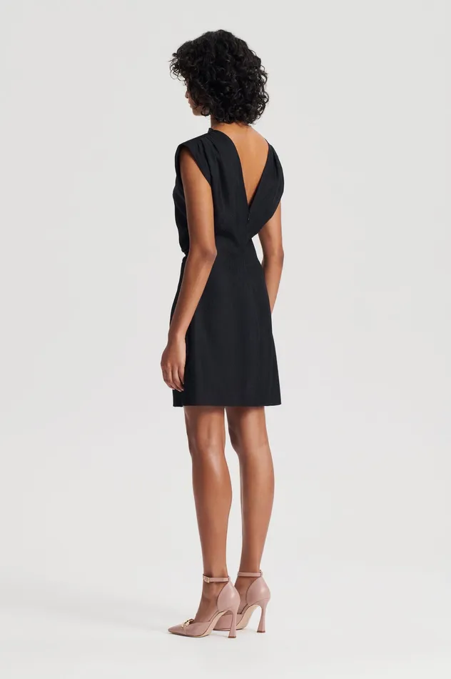 Scanlan Theodore Dresses Women SILK JACQUARD MINI BLACK Scanlan Theodore Dresses Women SILK JACQUARD MINI BLACK