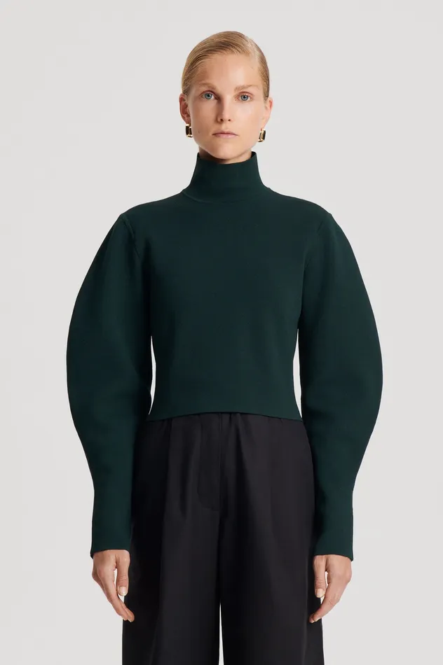 Scanlan Theodore Knitwear Women CREPE KNIT COCOON SLEEVE SWEATER DARKGREEN Scanlan Theodore Knitwear Women CREPE KNIT COCOON SLEEVE SWEATER DARKGREEN