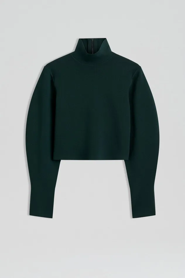 Scanlan Theodore Knitwear Women CREPE KNIT COCOON SLEEVE SWEATER DARKGREEN Scanlan Theodore Knitwear Women CREPE KNIT COCOON SLEEVE SWEATER DARKGREEN