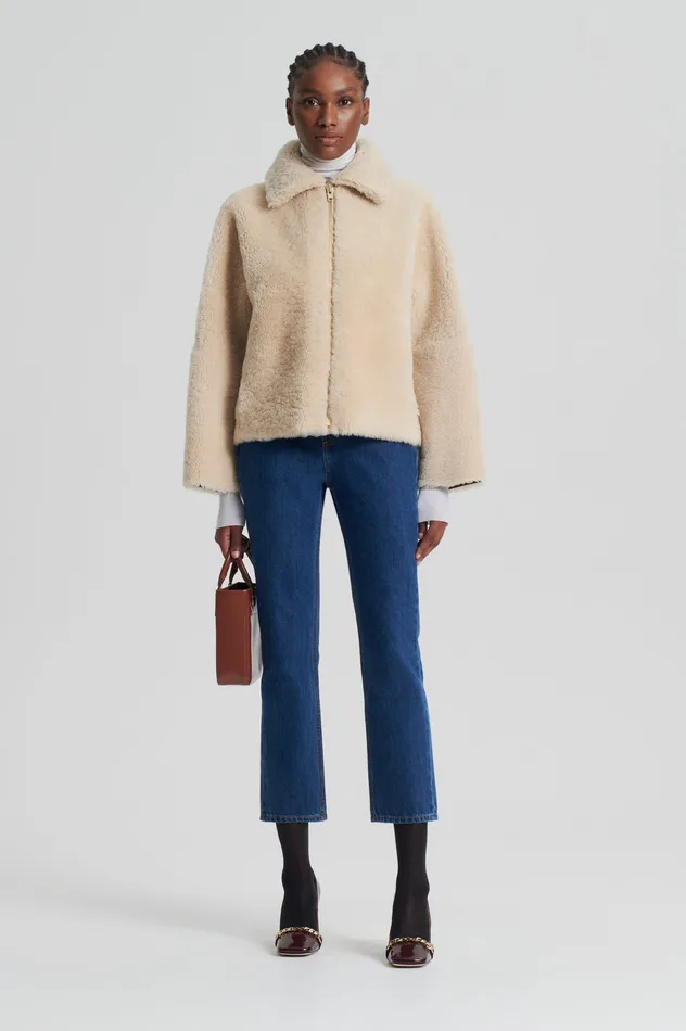 Scanlan Theodore SHEARLING COCOON SLEEVE JACKET BEIGE Women Jackets