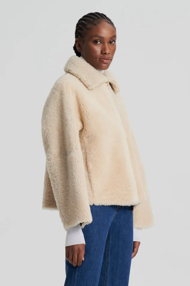 Scanlan Theodore SHEARLING COCOON SLEEVE JACKET BEIGE Women Jackets Scanlan Theodore SHEARLING COCOON SLEEVE JACKET BEIGE Women Jackets