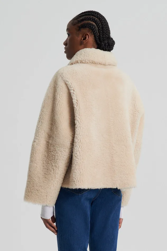 Scanlan Theodore SHEARLING COCOON SLEEVE JACKET BEIGE Women Jackets Scanlan Theodore SHEARLING COCOON SLEEVE JACKET BEIGE Women Jackets