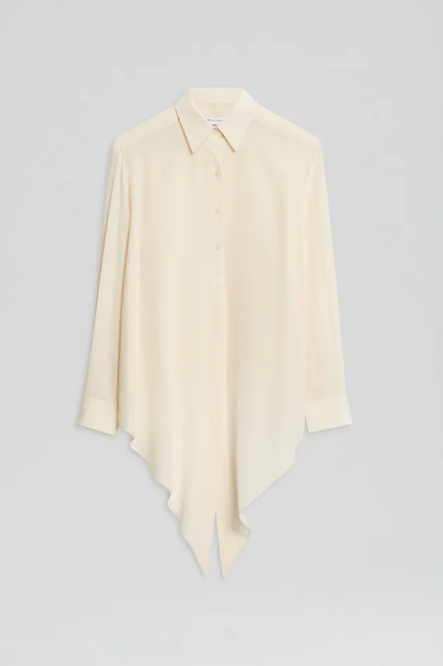 Scanlan Theodore Shirts Women SILK TIE FRONT SHIRT OYSTER Scanlan Theodore Shirts Women SILK TIE FRONT SHIRT OYSTER