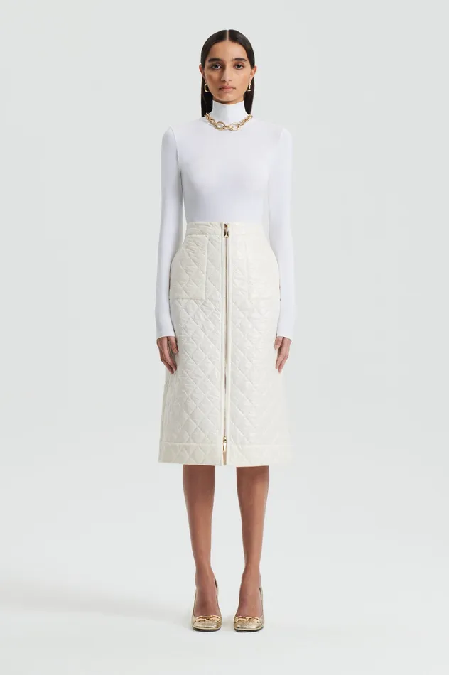 Scanlan Theodore Skirts Women QUILTED SKIRT WHITE