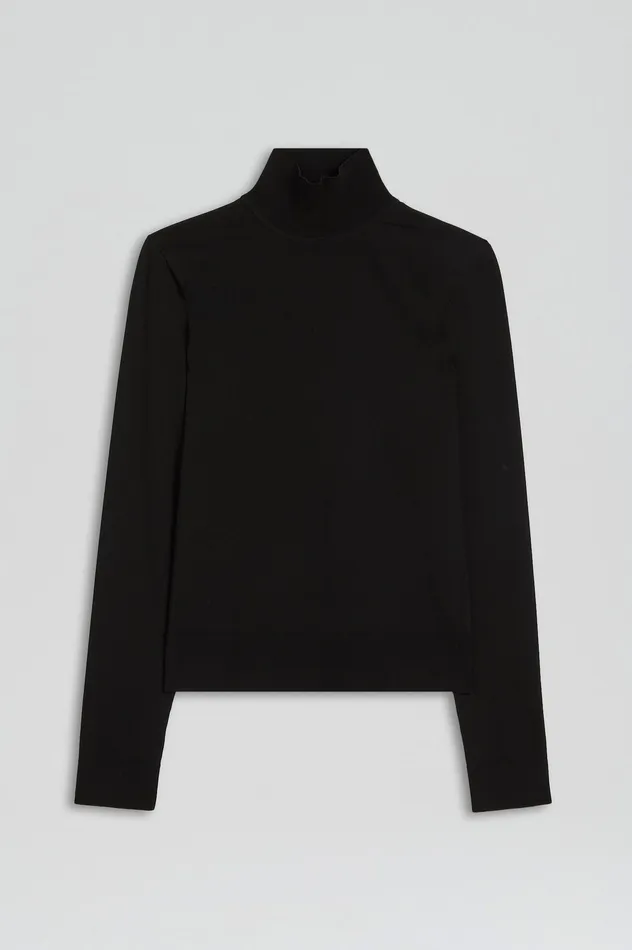 Scanlan Theodore Sweaters Women MICRO KNIT LONG SLEEVE SWEATER BLACK Scanlan Theodore Sweaters Women MICRO KNIT LONG SLEEVE SWEATER BLACK