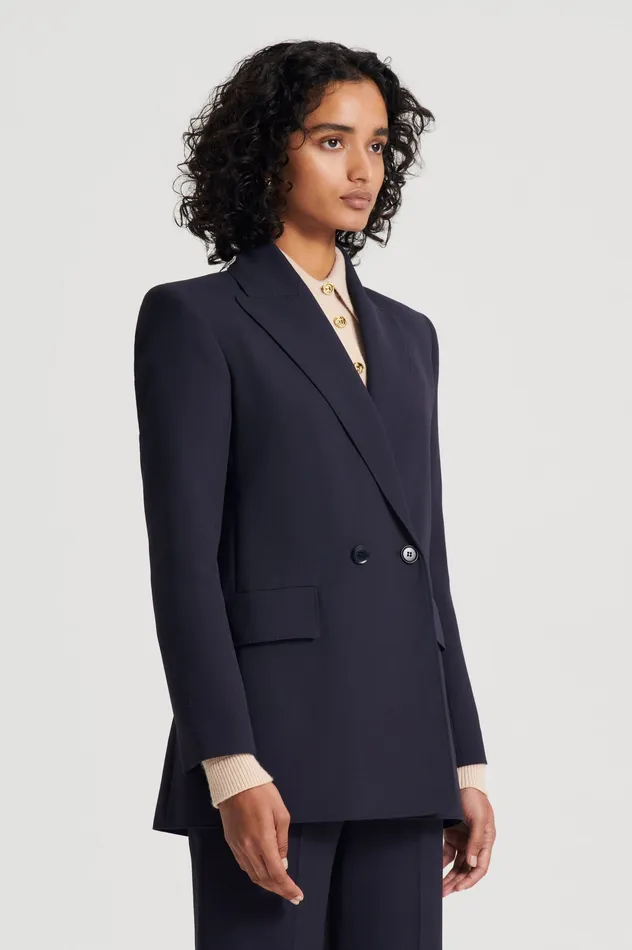 Scanlan Theodore TAILORED DRAPE JACKET NAVY Women Jackets Scanlan Theodore TAILORED DRAPE JACKET NAVY Women Jackets