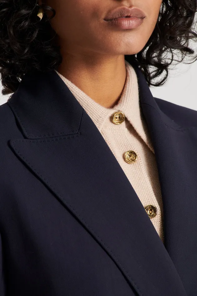 Scanlan Theodore TAILORED DRAPE JACKET NAVY Women Jackets Scanlan Theodore TAILORED DRAPE JACKET NAVY Women Jackets