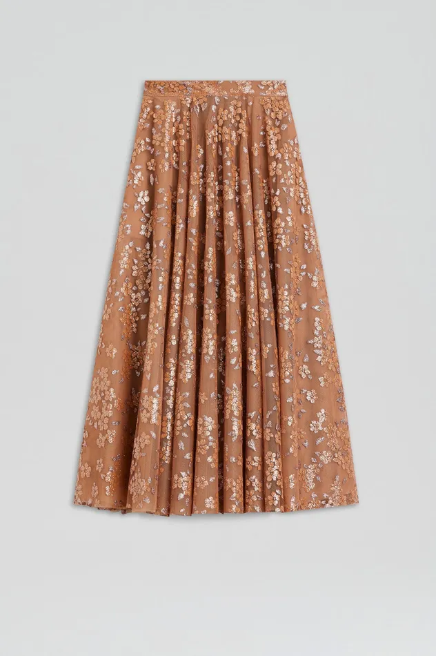 Scanlan Theodore TINSEL FLORAL SKIRT SPICE Women Skirts Scanlan Theodore TINSEL FLORAL SKIRT SPICE Women Skirts