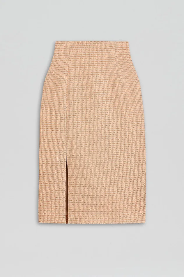 Scanlan Theodore TINSEL GINGHAM SKIRT ROSEGOLD Women Skirts Scanlan Theodore TINSEL GINGHAM SKIRT ROSEGOLD Women Skirts