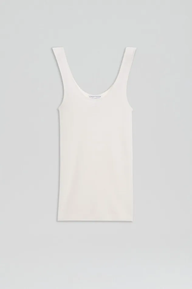 Scanlan Theodore Tops Women BABYWOOL SINGLET IVORY ALL Scanlan Theodore Tops Women BABYWOOL SINGLET IVORY ALL