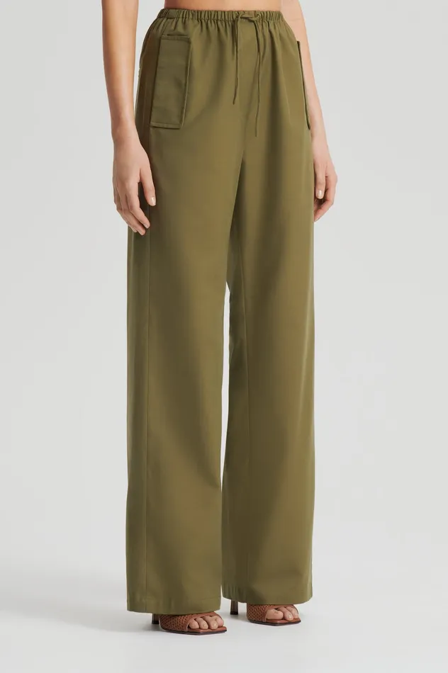 Scanlan Theodore Trousers Women POCKET CARGO KHAKI Scanlan Theodore Trousers Women POCKET CARGO KHAKI