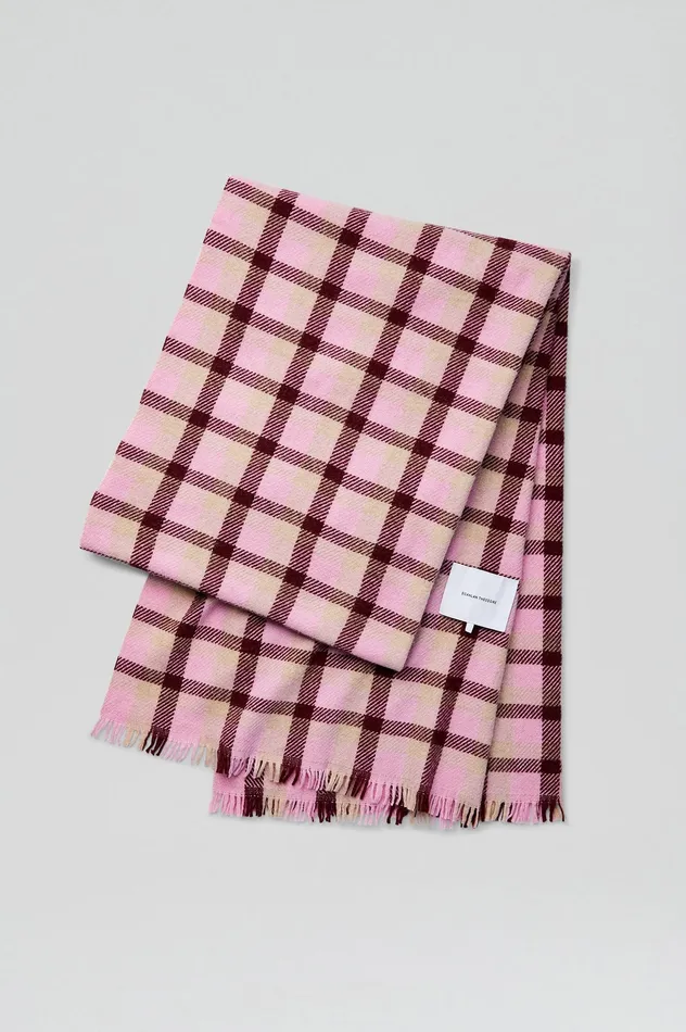 Scarves ITALIAN PLAID SCARF PALE PINK 8211 Scanlan Theodore Women Scarves ITALIAN PLAID SCARF PALE PINK 8211 Scanlan Theodore Women
